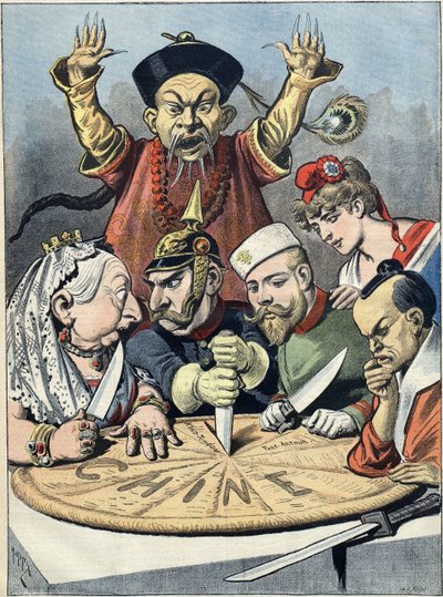 China - el pastel de los reyes y... de los emperadores Caricatura, 1898 de Henri Meyer