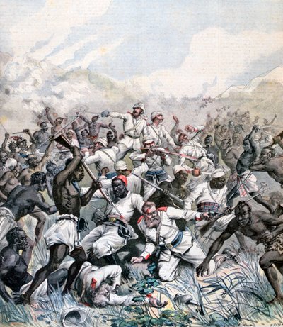 Destrucción de una expedición alemana en África, 1891 de Henri Meyer