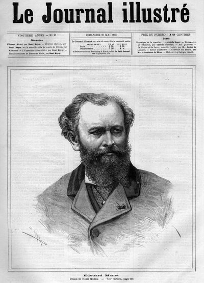 Édouard Manet (1832-1883), pintor francés - Portada de “The Illustrous Journal” de 1883 - Dibujo de Henri Meyer (1844-1899) de Henri Meyer