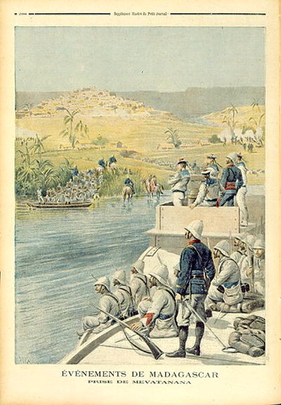 Eventos en Madagascar: La captura de Mevatanana, ilustración de Le Petit Journal, 30 de junio de 1895 de Henri Meyer