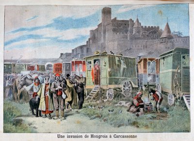 Gitanos húngaros fuera de Carcasona, Francia, 1898 de Henri Meyer