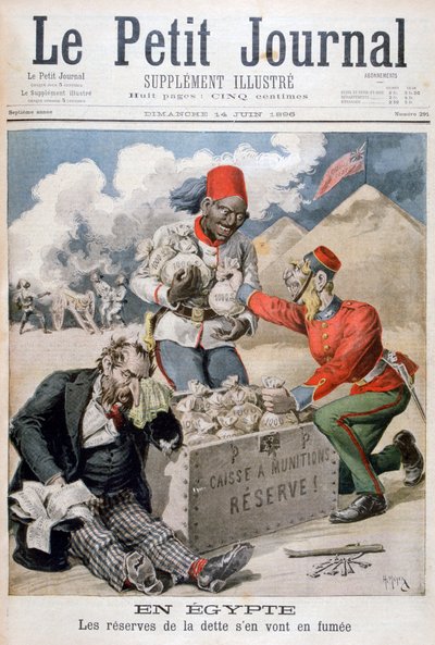 En Egipto: Las reservas de la deuda se desvanecen en humo, 1896 de Henri Meyer