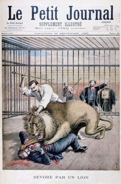 Ataque de león, 1895 de Henri Meyer