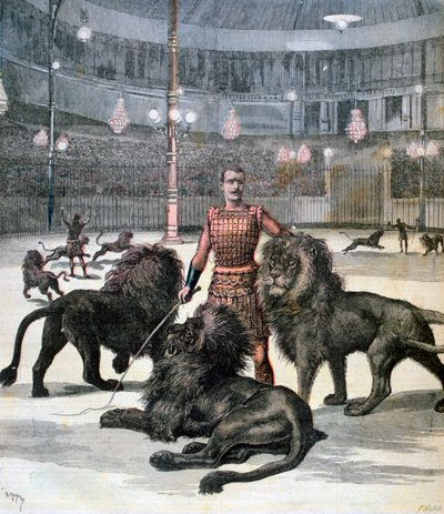 Domador de leones en el Hipódromo, París, 1891 de Henri Meyer
