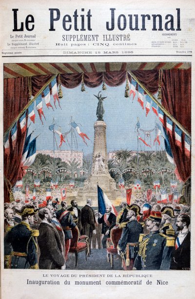 El presidente Faure en la ceremonia de inauguración de un monumento en Niza, 1896 de Henri Meyer
