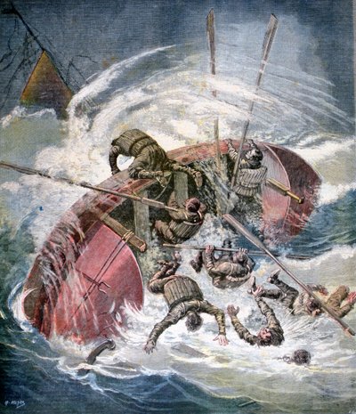 Rescate de un naufragio en una tormenta frente a Les Sables-d