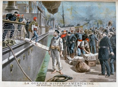 Prisioneros españoles llegando a Key-West, Guerra Hispanoamericana, 1898 de Henri Meyer