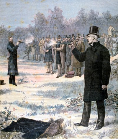 El duelo entre Paul Deroulede y Georges Clemenceau, 1893 de Henri Meyer