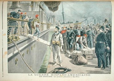 Los primeros prisioneros en Key West durante la Guerra Hispanoamericana, de Le Petit Journal, 8 de mayo de 1898 de Henri Meyer