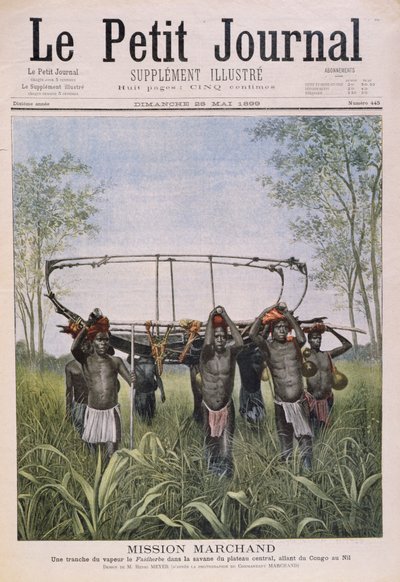 La misión Marchand viajando del Congo al Nilo, de Le Petit Journal, 28 de mayo de 1899 de Henri Meyer