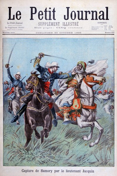 La captura de Toure Samory por el teniente Jacquin cerca de Guelemou de Henri Meyer