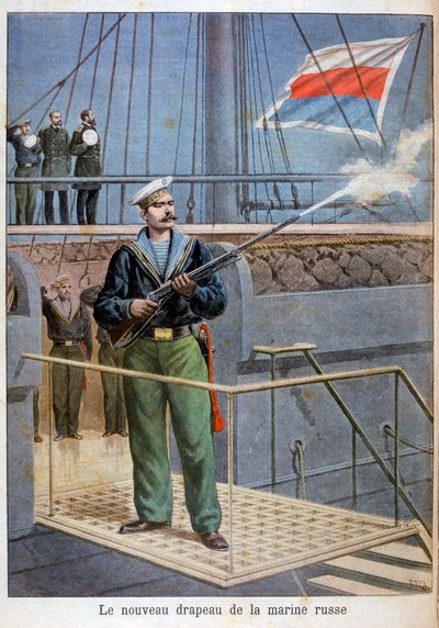 La nueva bandera de la marina rusa, 1898 de Henri Meyer