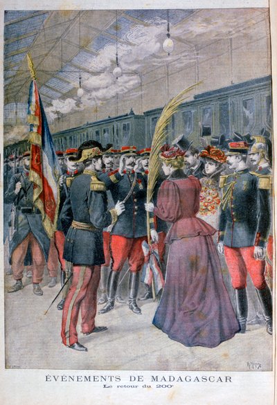 El regreso del regimiento 200 de Madagascar, 1896 de Henri Meyer