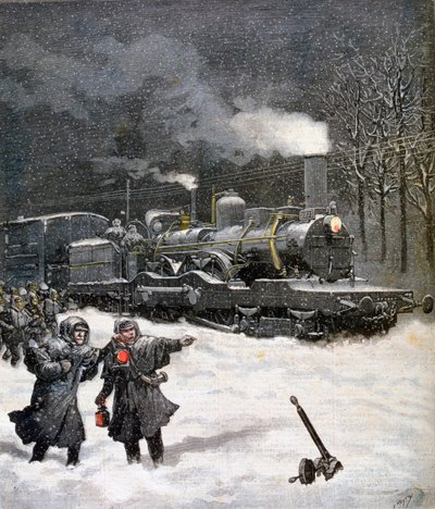 Tren bloqueado por la nieve, Francia, 1892 de Henri Meyer