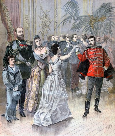 Zar Alejandro III de Rusia y el embajador francés en San Petersburgo, 1893 de Henri Meyer