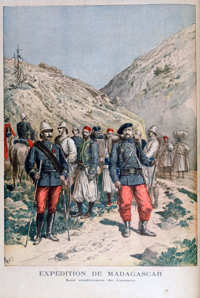 Uniformes de la fuerza expedicionaria francesa en Madagascar, 1895 de Henri Meyer