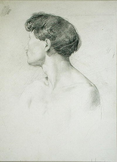 Hombre de perfil de Henri Michel Antoine Chapu