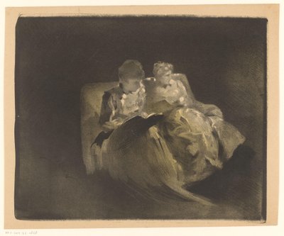 Dos mujeres leyendo en un banco de Henri Patrice Dillon