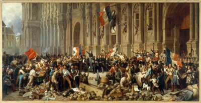 Lamartine rechazando la bandera roja delante del Hôtel de Ville, hacia 1848 (óleo sobre lienzo) de Henri Philippoteaux