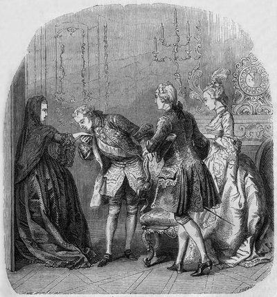 La princesa de Lamballe, el rey Luis XV, Luis de Richelieu, la condesa Juana de Barry... de Henri Philippoteaux