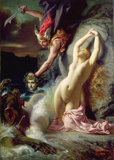 Andrómeda encadenada a la roca, 1874 de Henri Pierre Picou