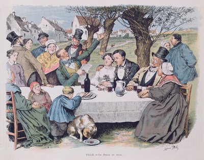 Celebración de boda, finales del siglo XIX de Henri Pille