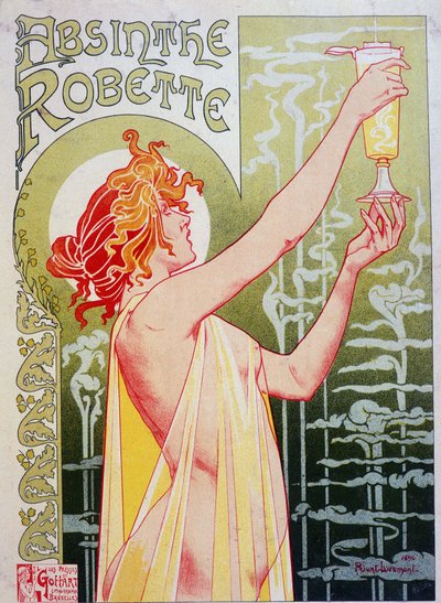 Cartel publicitario para "Absinthe Robette" por Privat Livemont de Henri Henri Antoine Théodore Livemont