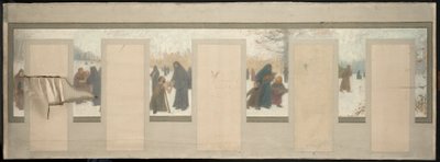 Boceto para el Ayuntamiento de Bagnolet: Paisaje de invierno de Henri Rachou