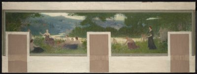 Boceto para el ayuntamiento de Bagnolet: Paisaje de verano de Henri Rachou
