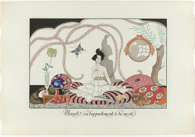 ¡Medianoche! (...) o el piso de moda (título sobre el objeto)
Le Bonheur du Jour ou Les Graces à la Mode (título de la serie) de Henri Reidel