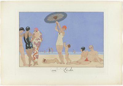en el Lido (título en el objeto)
Le Bonheur du Jour o Les Graces à la Mode (título de la serie) de Henri Reidel