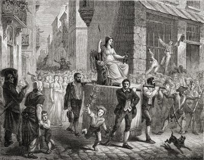 La procesión de la Diosa de la Razón, 10 de noviembre de 1793, de 