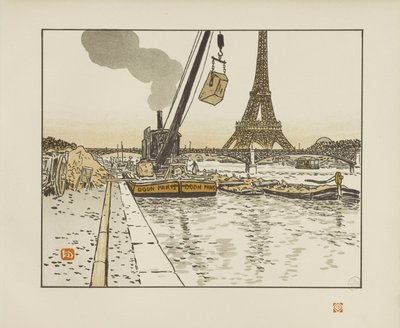 Desde el muelle de Passy [Las treinta y seis vistas de la Torre Eiffel] de Henri Rivière