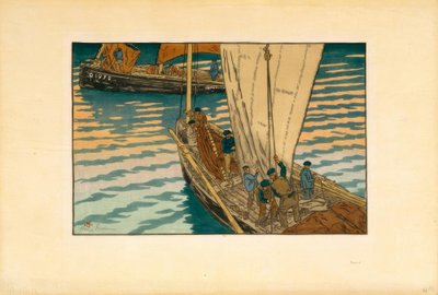 Salida de sardineros en Tréboul de Henri Rivière