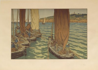 Salida de los barcos en Tréboul de Henri Rivière