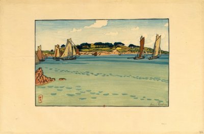 Gabares delante de Henri Rivière