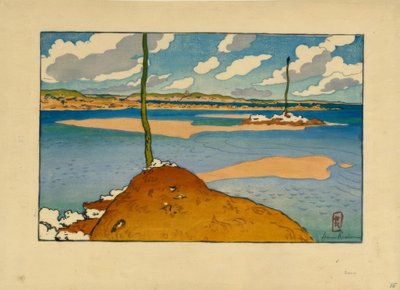 La Balise Chéruette en marea baja (Saint-Briac) de Henri Rivière