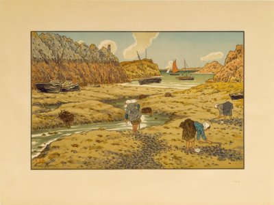 El puerto de Loguivy en marea baja de Henri Rivière