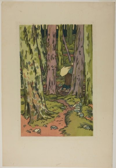 Lavadero bajo el bosque en Loguivy de Henri Rivière