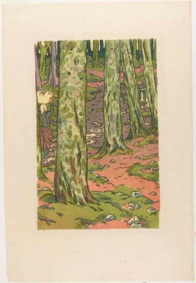 Lavadero bajo el bosque en Loguivy de Henri Rivière