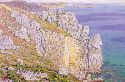 Morgat, acantilados de Port Haor (acuarela sobre papel) de Henri Rivière