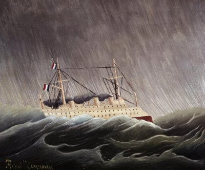 Barco en la tempestad de Henri Rousseau