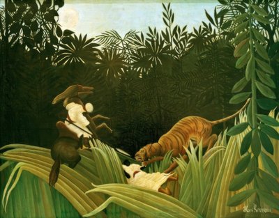 Exploradores atacados por un tigre de Henri Rousseau