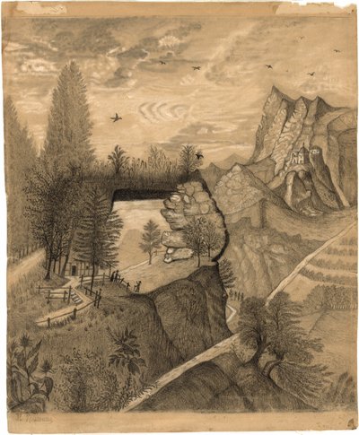 Excursionistas Subiendo a un Chalet de Montaña de Henri Rousseau