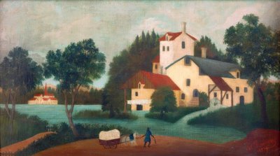El carruaje frente al molino de Henri Rousseau