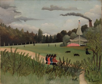 paisaje y cuatro niñas de Henri Rousseau