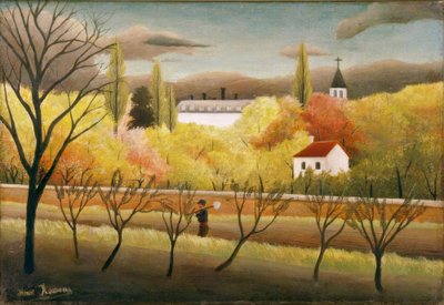 Paisaje con campesino de Henri Rousseau