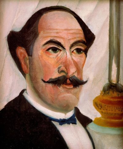 Retrato del artista por sí mismo a la lámpara de Henri Rousseau
