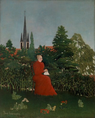 Retrato de una mujer en un paisaje de Henri Rousseau