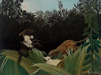 Exploradores atacados por un tigre de Henri Rousseau